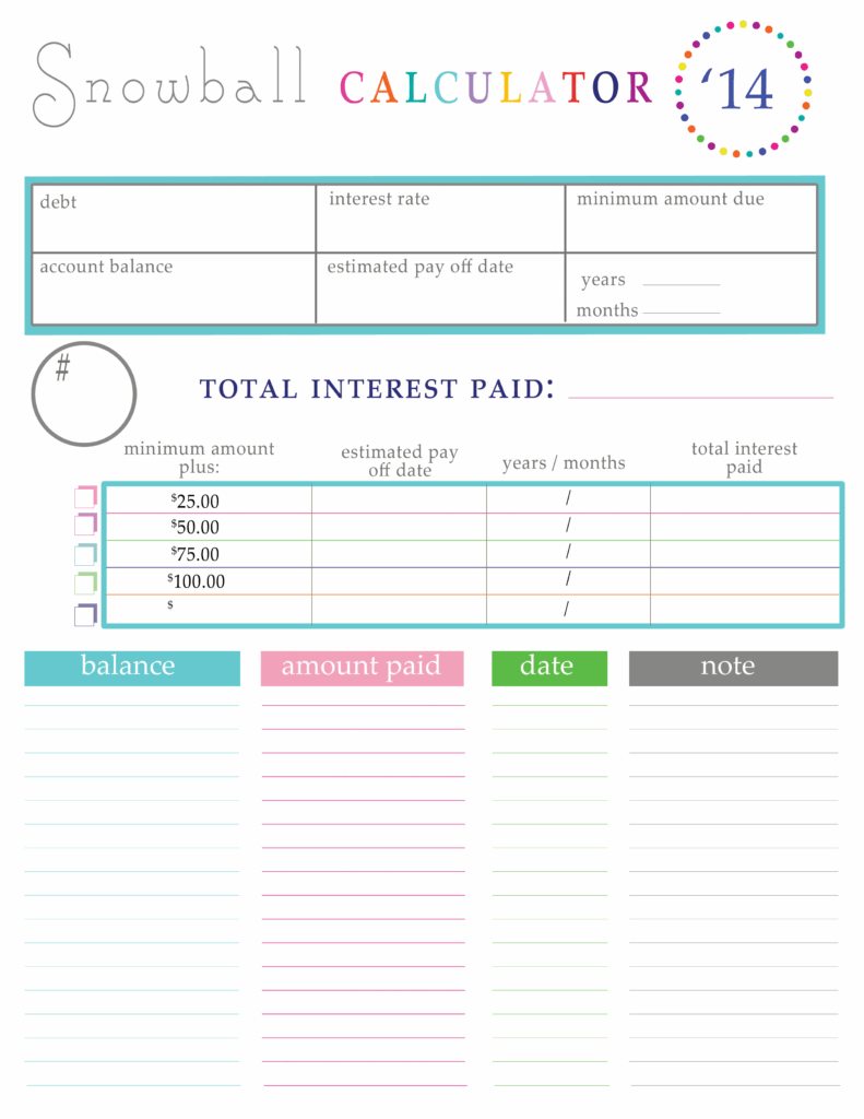Debt Snowball Worksheet Free Printable Free Printable