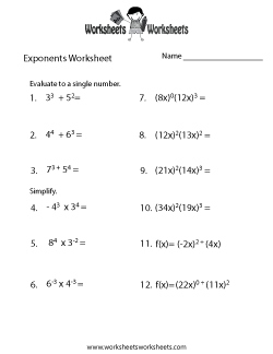 Exponents Worksheets Worksheets Worksheets