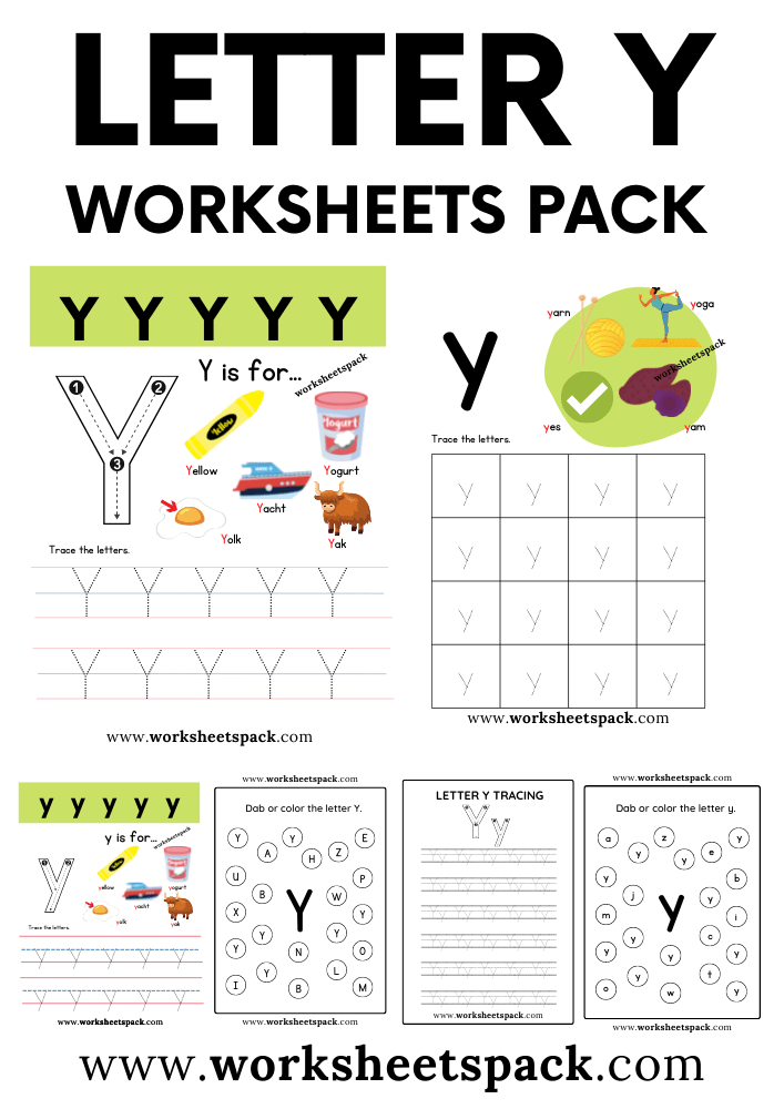 Free Letter Y Printable Worksheets PDF Worksheetspack