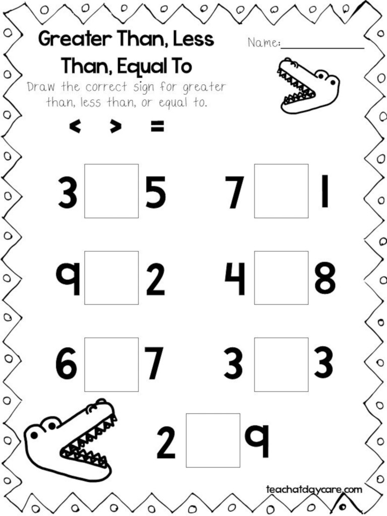 Free Printable Greater Than Less Than Worksheets
