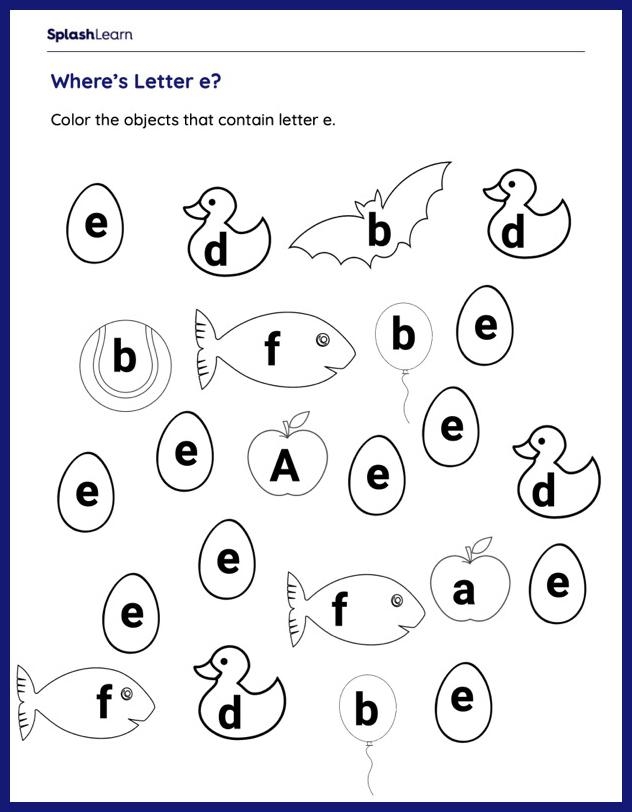 Free Printable Letter E Worksheets SplashLearn Worksheets Library
