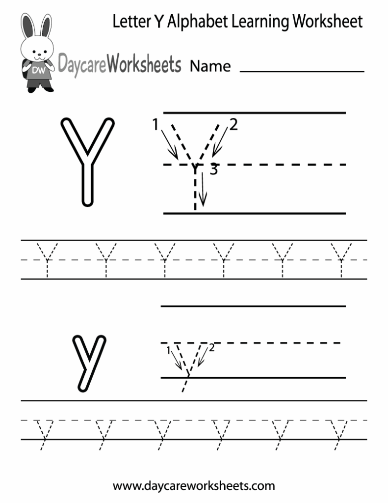 Free Printable Letter Y Alphabet Learning Worksheet For Preschool