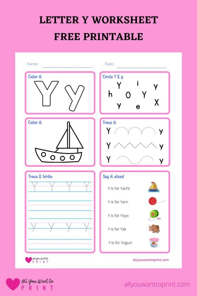 Free Printable Letter Y Worksheet 6 Activities In 1 Letter Y 