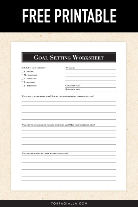 Goal Setting Worksheet Printable To Reset Your Life Tortagialla