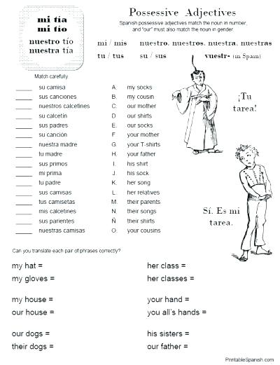 Printable Spanish Worksheets High School