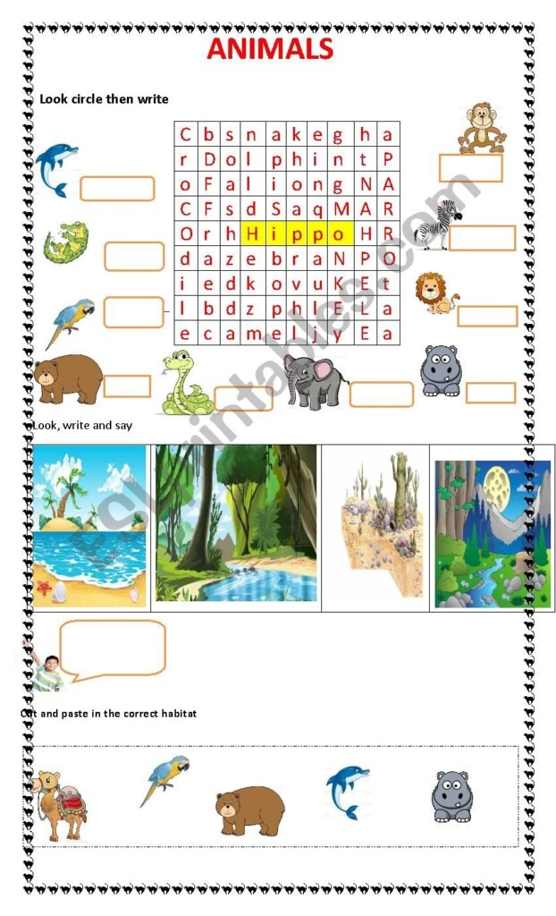 10 Animal Habitats Worksheets Worksheets Decoomo