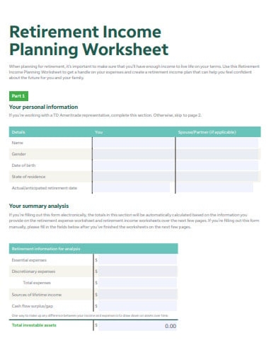 11 Retirement Budget Worksheet Templates In PDF DOC Worksheets Library 11 Retirement Budget Worksheet Templates In PDF DOC Worksheets Library