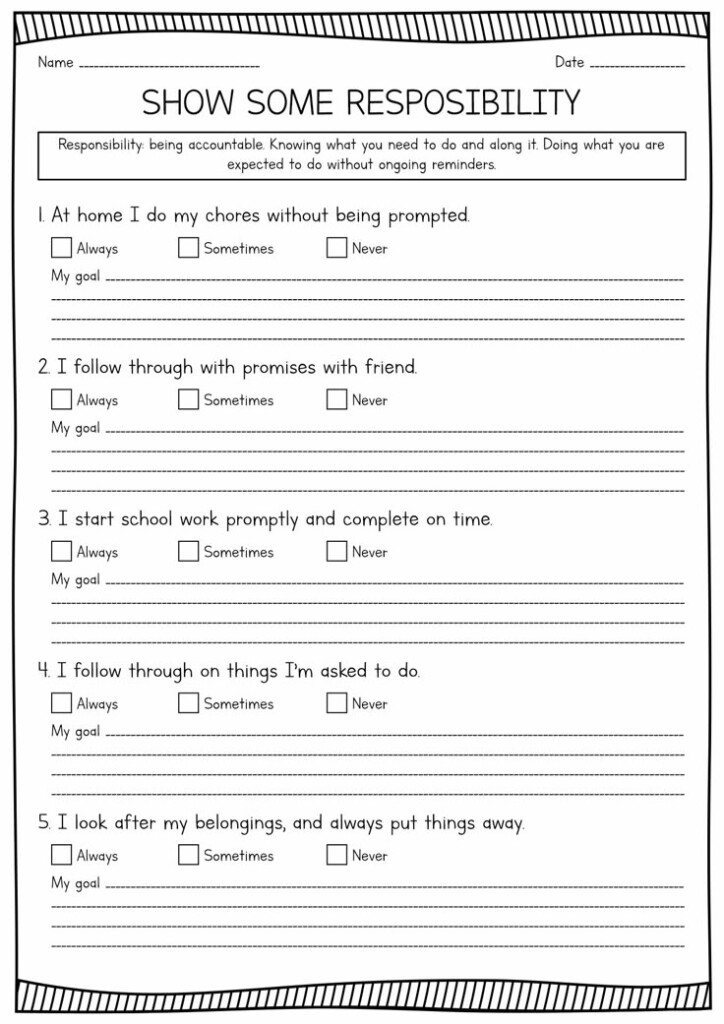 13 Printable Worksheets On Responsibility Counseling Worksheets 