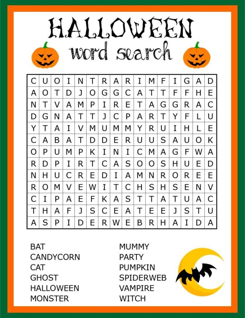15 Best Printable Halloween Word Search Worksheets PDF