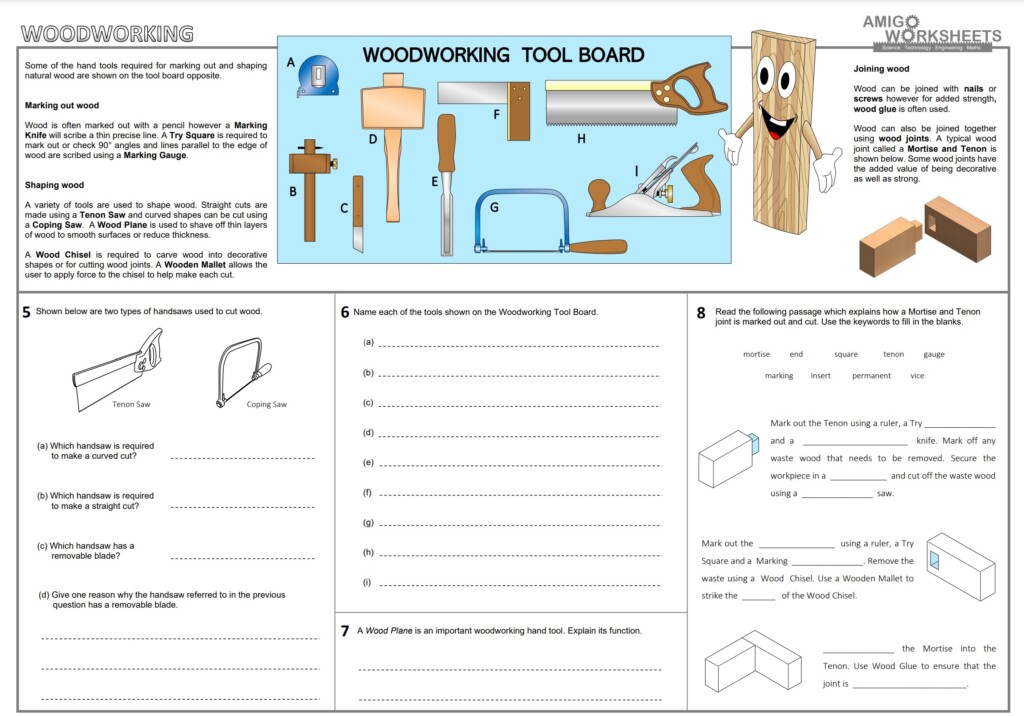 2 X Cutting Tools Wordsearch Puzzle Sheet Keywords Woodwork Wood 