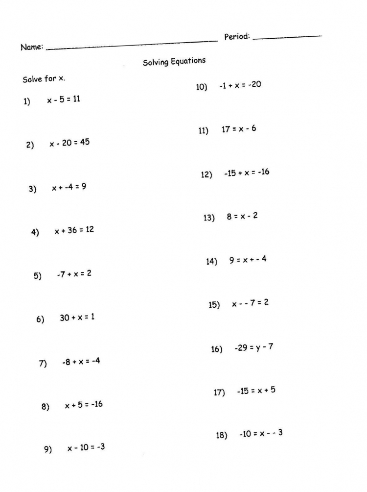 20 Pre Algebra Worksheets Worksheets Decoomo
