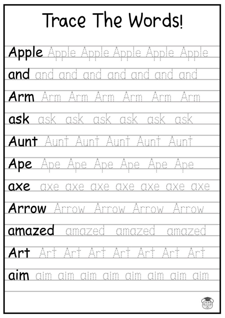 24 Printable Trace The Words Worksheet Alphabetical A Z Etsy