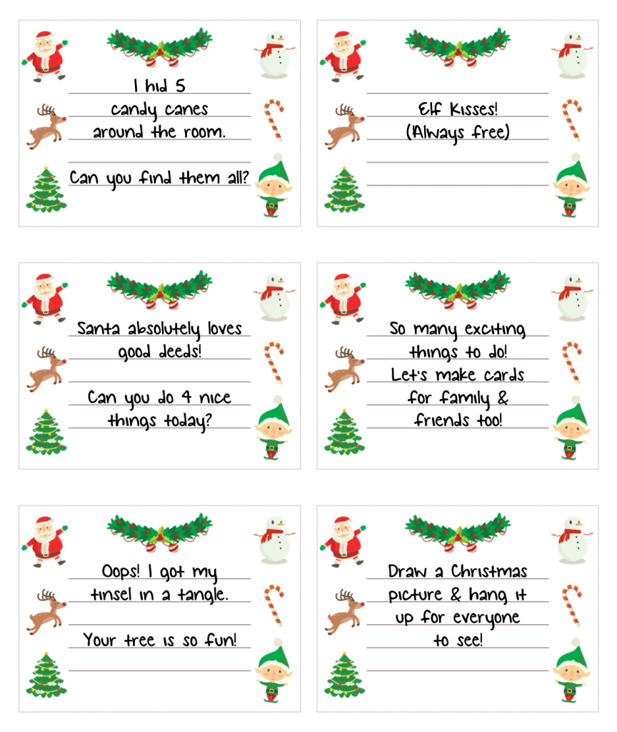 30 FREE Elf On The Shelf Printable Notes Worksheets Library
