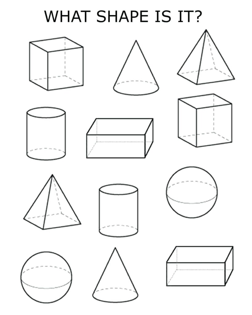 3d Shapes Printable Worksheets