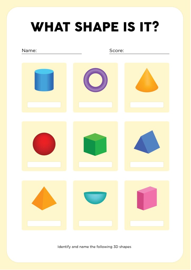 3D Shapes Worksheets Kindergarten 10 Free PDF Printables Printablee