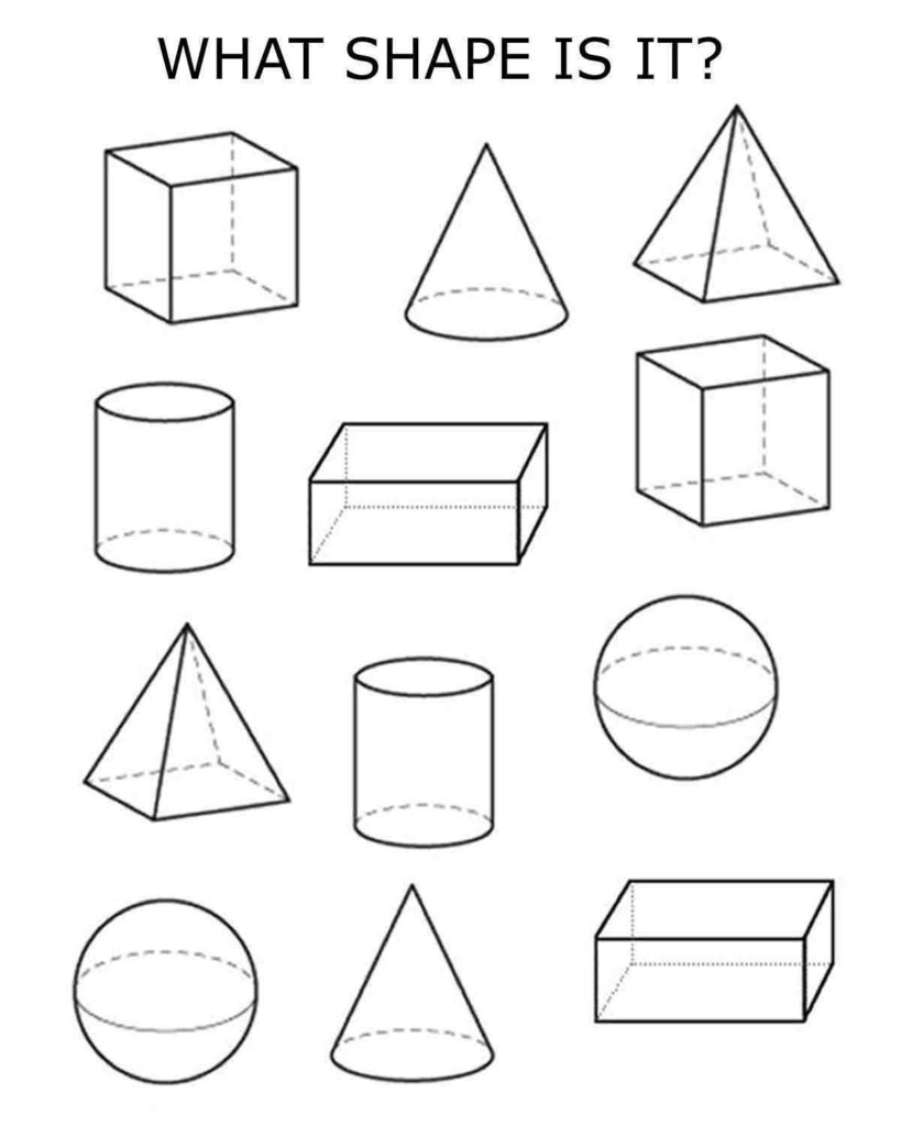 4 Best Images Of Worksheets 3D Shapes Printable Name 3D Shapes 