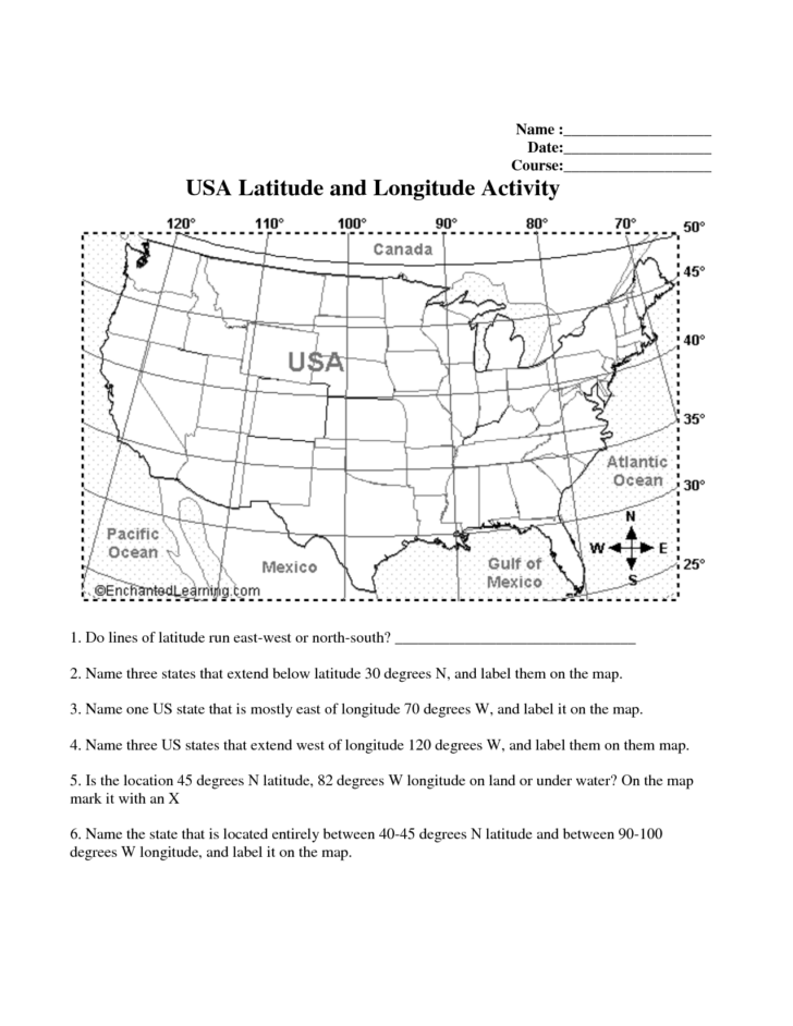 4th Grade Free Printable Latitude And Longitude Worksheets Peggy 