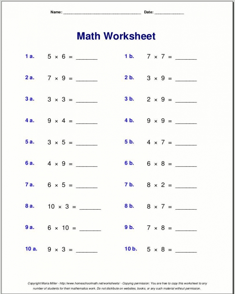 4th Grade Math Skills Printable Worksheets SkillsWorksheets