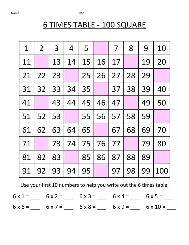6 Times Table Worksheets Printable Activity Shelter