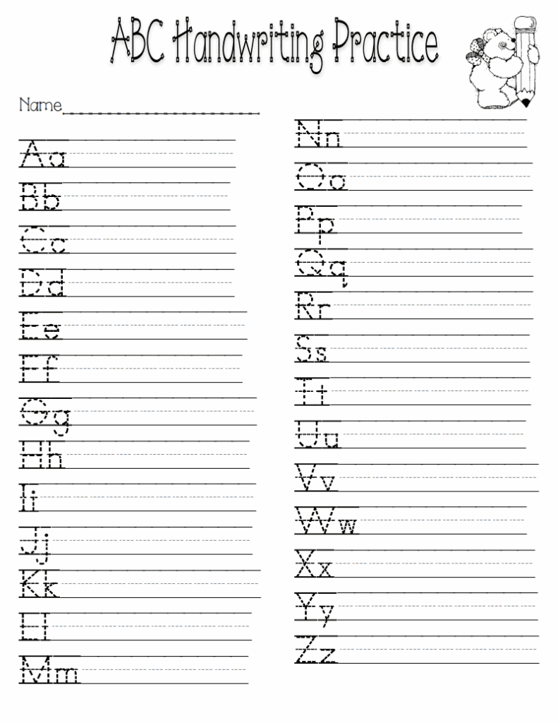 A Z Handwriting Practice No Prep Worksheets For Learning Letters Free 