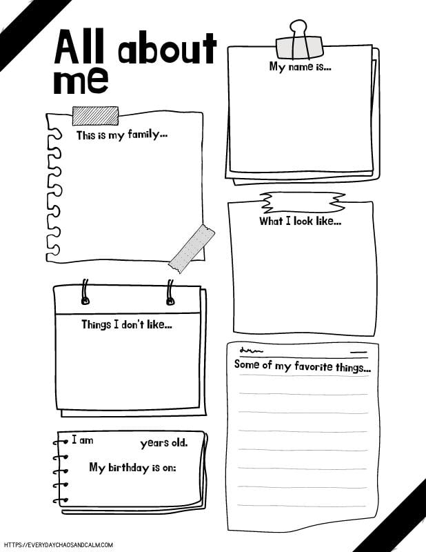 All About Me Printable Worksheets 50 FREE Printables 53 OFF All About Me Printable Worksheets 50 FREE Printables 53 OFF