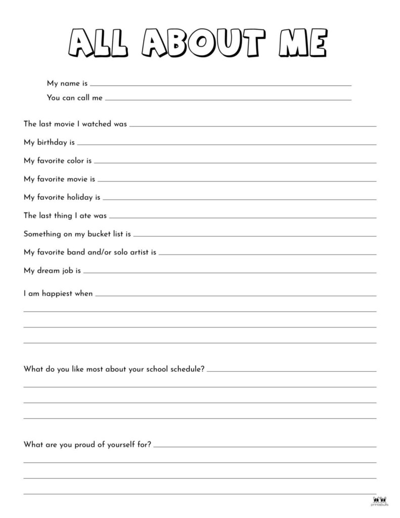 All About Me Printable Worksheets 50 Free Printables Artofit All About Me Printable Worksheets 50 Free Printables Artofit