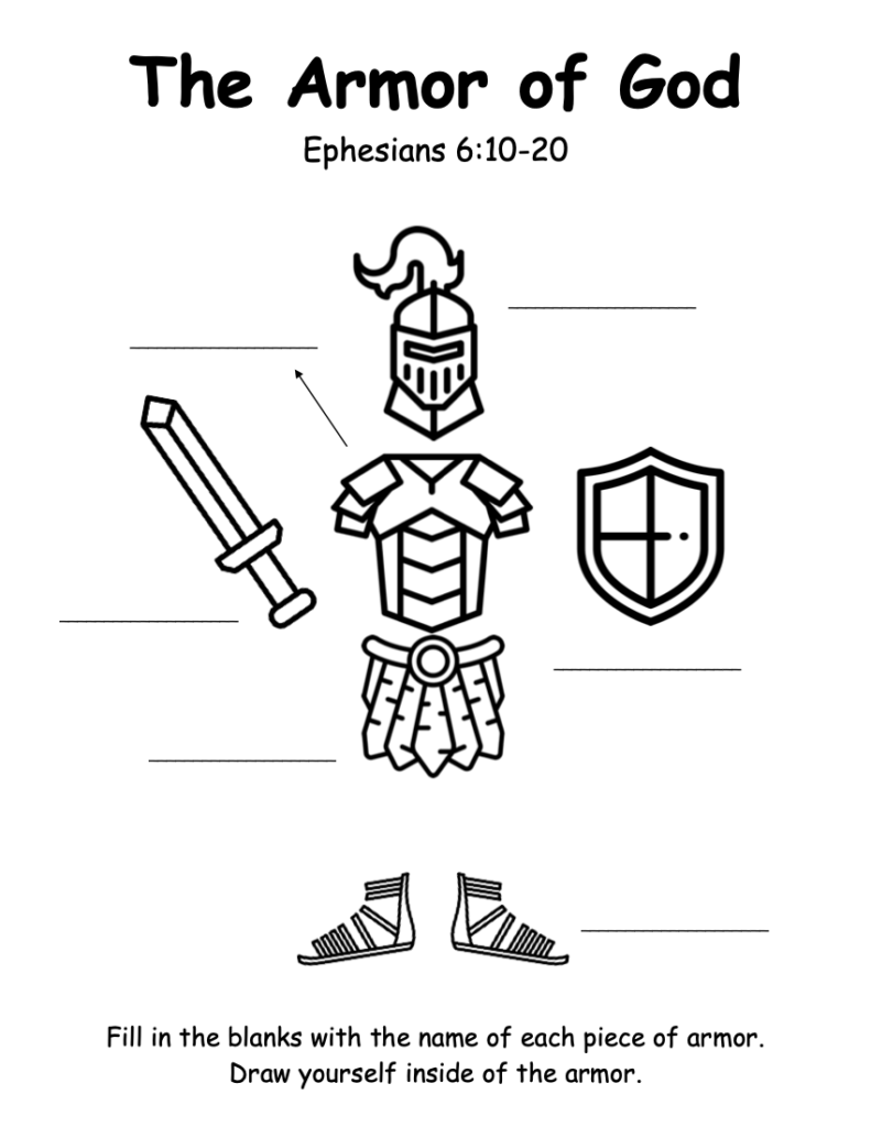 Armor Of God Printable Worksheets Printable Worksheets