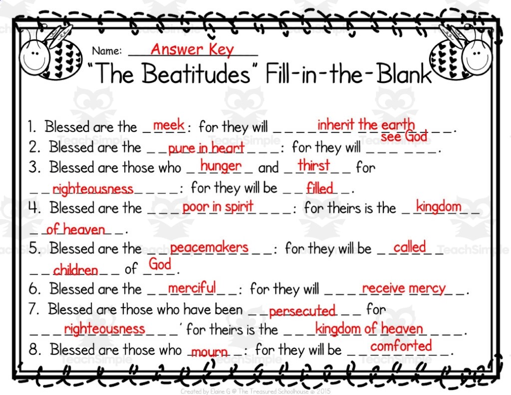 Beatitudes Worksheet Pdf 2020 2024 Fill And Sign Printable 