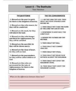 Beatitudes Worksheet PDF Free Download PRINTABLE 