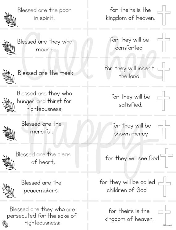Beatitudes Worksheet Printable Coloring Page Sheet 46 OFF
