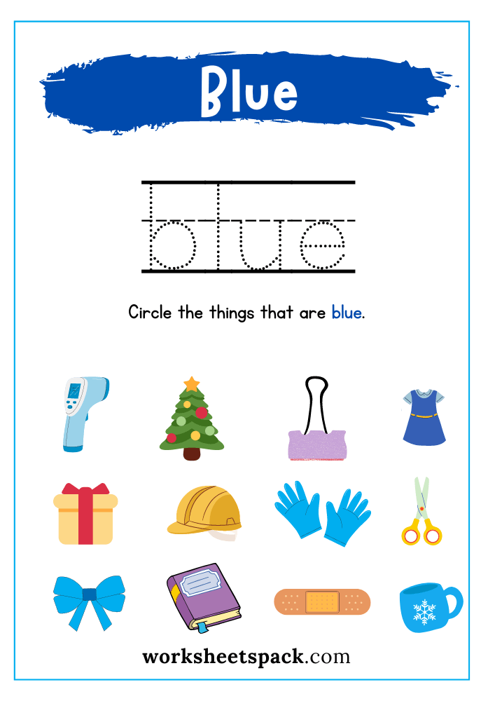 Blue Color Sheet Printable Free PDF Color Blue Worksheet For Preschool