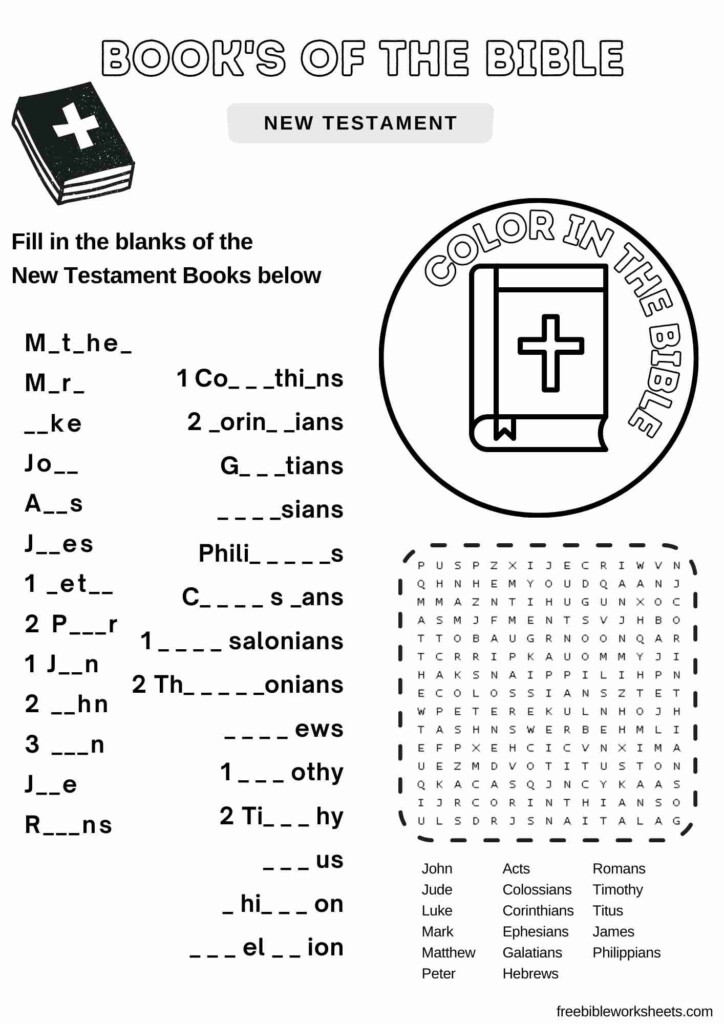 Books Of The Bible New Testament VBS Worksheet Free Bible Worksheets Books Of The Bible New Testament VBS Worksheet Free Bible Worksheets