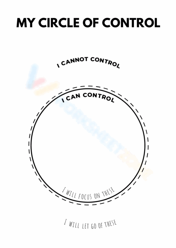 Circle Of Control Worksheet Printable PDF Template