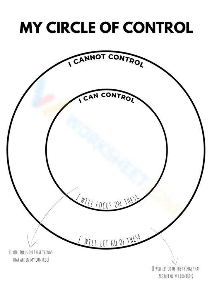 Circle Of Control Worksheet Free Printable Easyworksheetprint