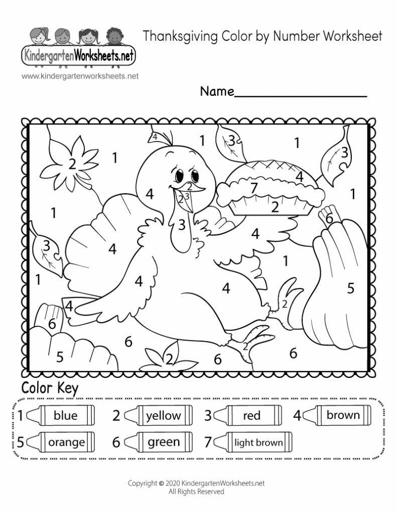 Color By Number Worksheets Thanksgiving Printable Worksheets