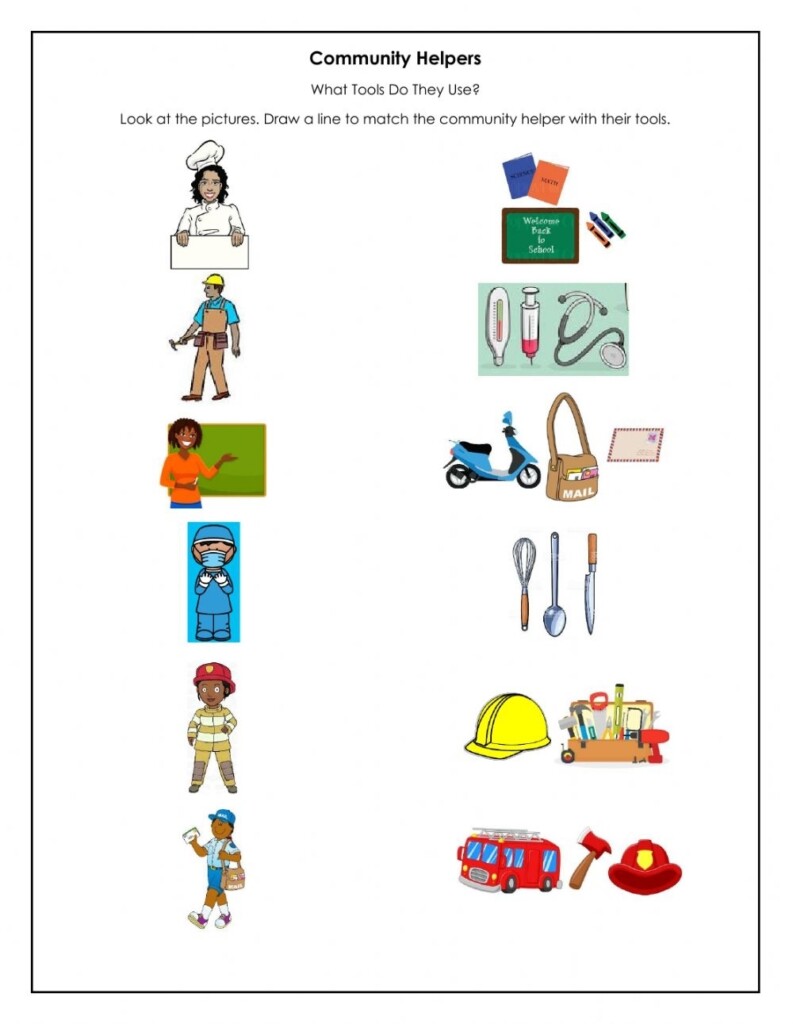 Community Helpers Interactive Activity Printable Worksheets