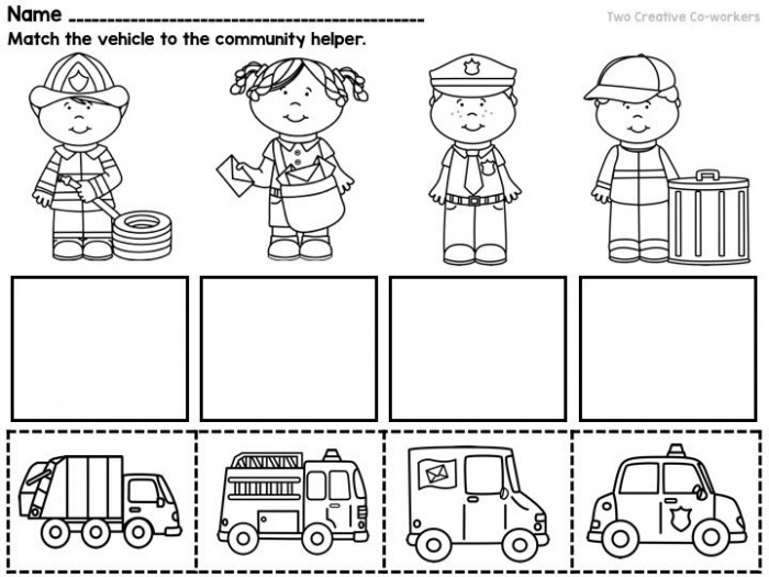 Community Helpers Worksheets For Kindergarten Worksheets Master
