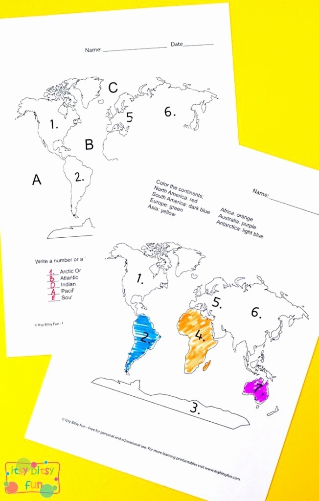 Continents And Oceans Worksheet Printable Best Of Continents And Oceans