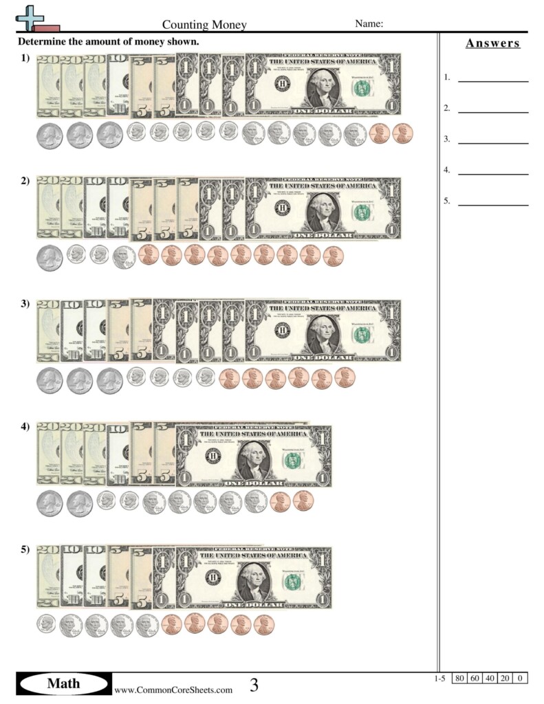 Counting Coins And Bills Worksheets CountingWorksheets
