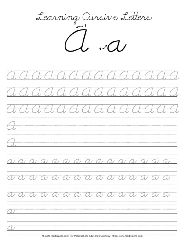 Cursive Alphabet Letters A To Z Worksheets Library