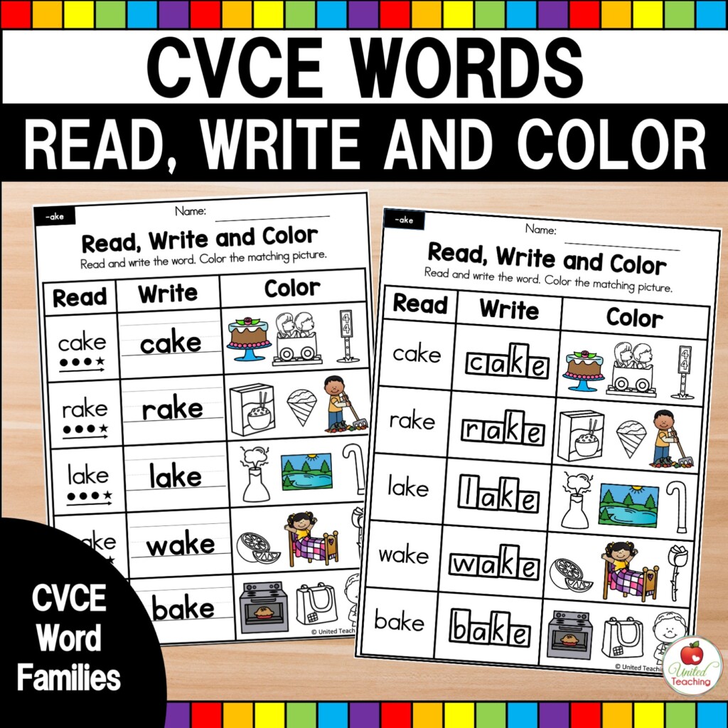 CVCe Worksheets Magic E Free Word Work Worksheets Library