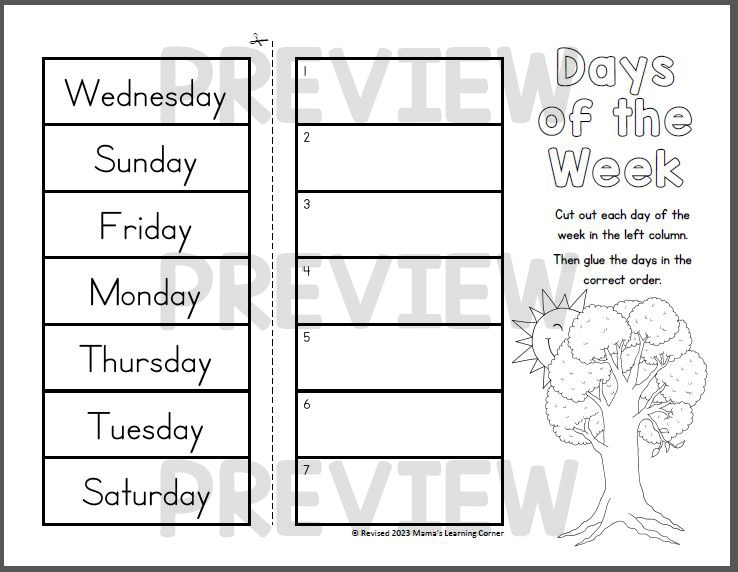 Days Of The Week Worksheets Printables 50 Free Pages Printabulls 