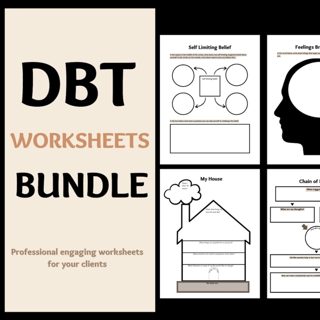 DBT Worksheet Bundle Therapy Worksheets DBT Skills DBT Workbook Therapy 
