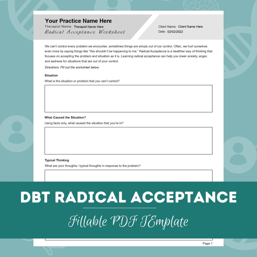 DBT Worksheets Bundle Editable Fillable Printable PDF Templates 
