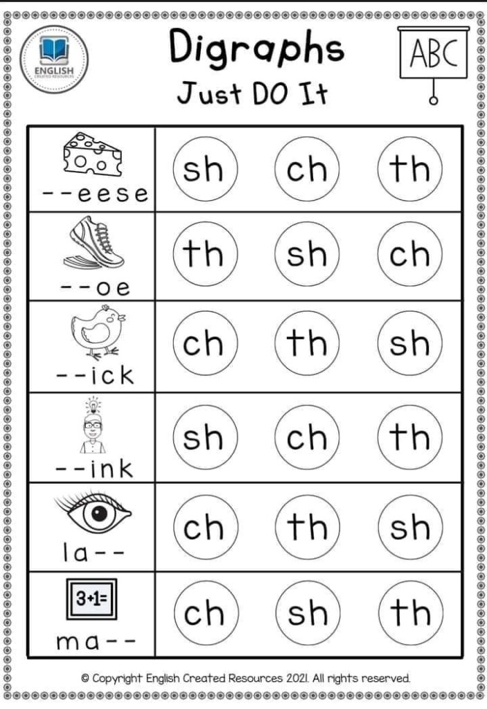 Digraph Worksheets Free Printable Engaging Worksheet Activities