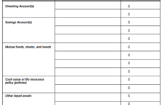 Divorce Asset Worksheet Printable Worksheets