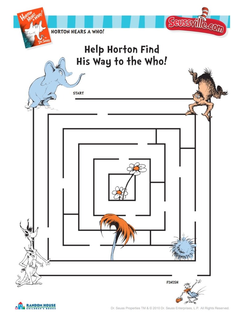 Dr Seuss Printables And Activities Brightly Worksheets Library