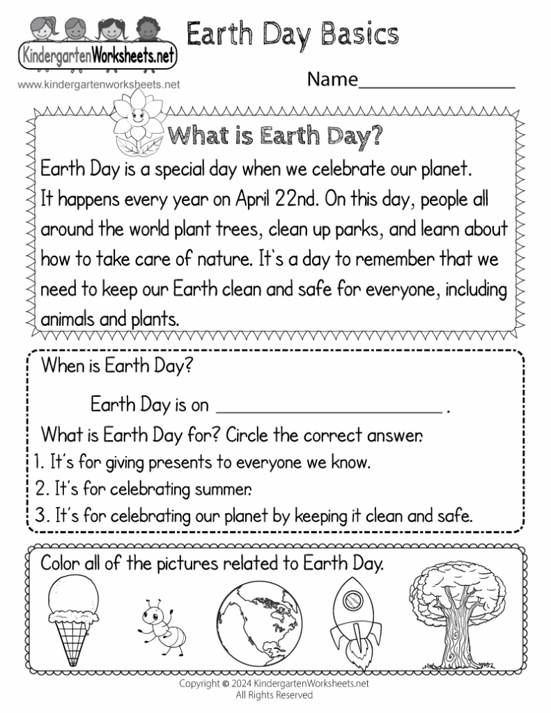 Earth Day Worksheet Free Printable Digital PDF