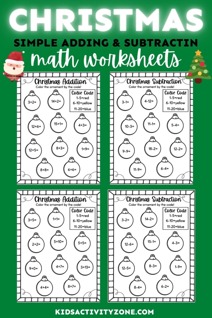 Easy Christmas Math Worksheets Free Kids Activity Zone 