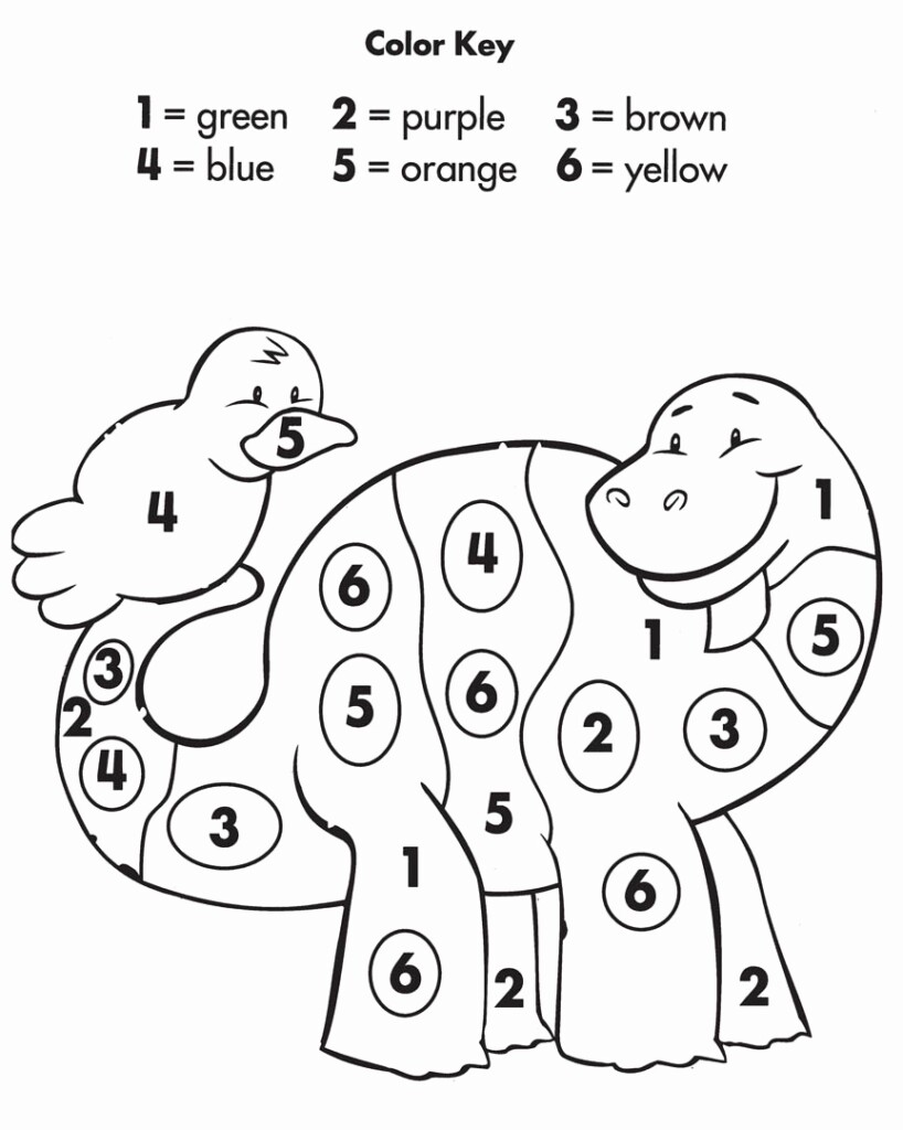 Easy Color By Number Worksheets Lovely Easy Color By Number For 